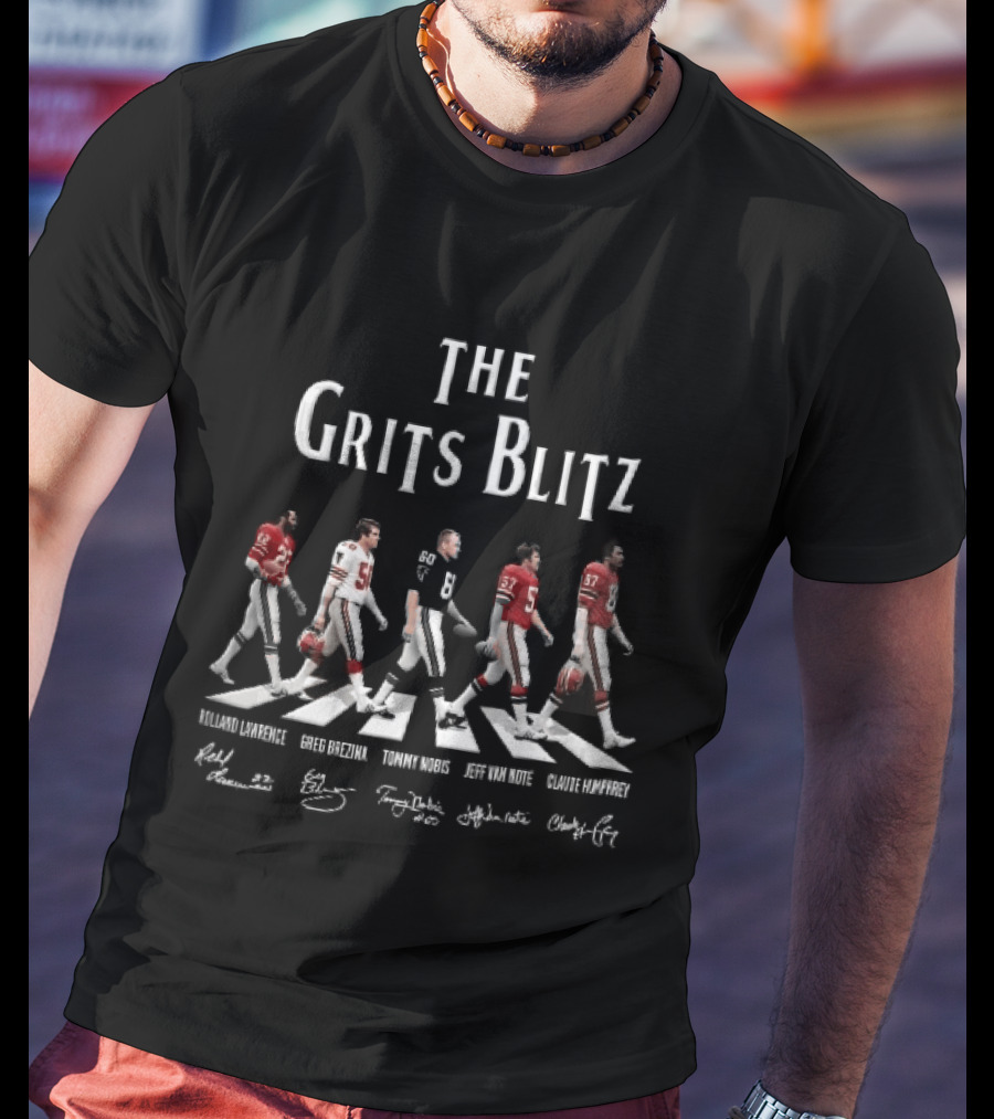 Atlanta Falcons The Grits Blitz Rolland Lawrence Greg Brezina Joel Williams Abbey Road Crosswalk Roster Players T-Shirt