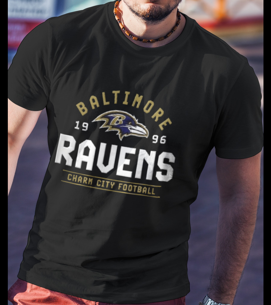 Baltimore Ravens Charm City Football 1996 Ravens Bird Head T-Shirt