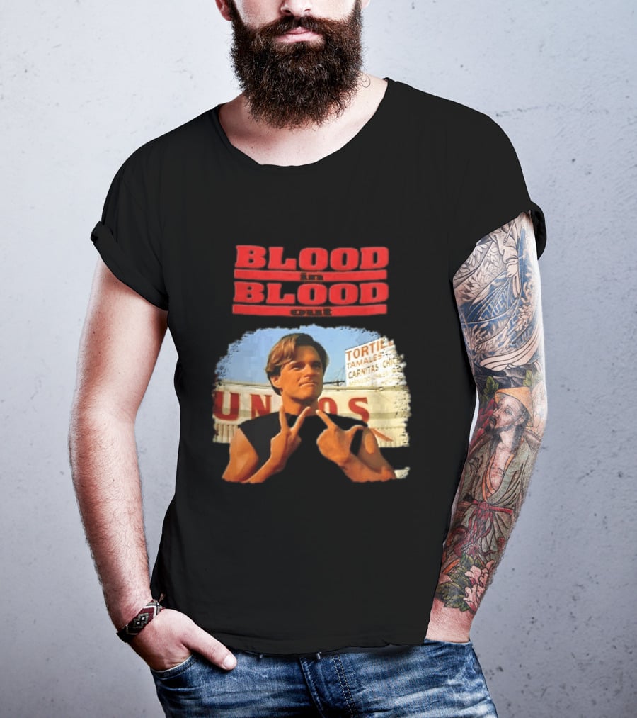 Blood In Blood Out Hand Gesture Tortillas Tamales Carnitas Image T-Shirt