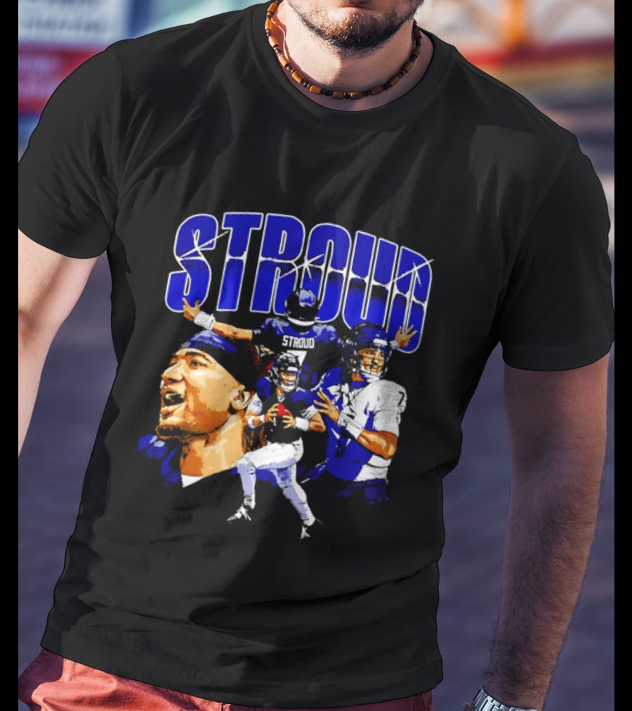 C.J. Stroud Houston Collage Football Quarterback Action And Energy T-Shirt