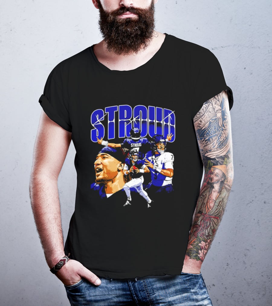 C.J. Stroud Houston Collage Football Quarterback Action And Energy T-Shirt