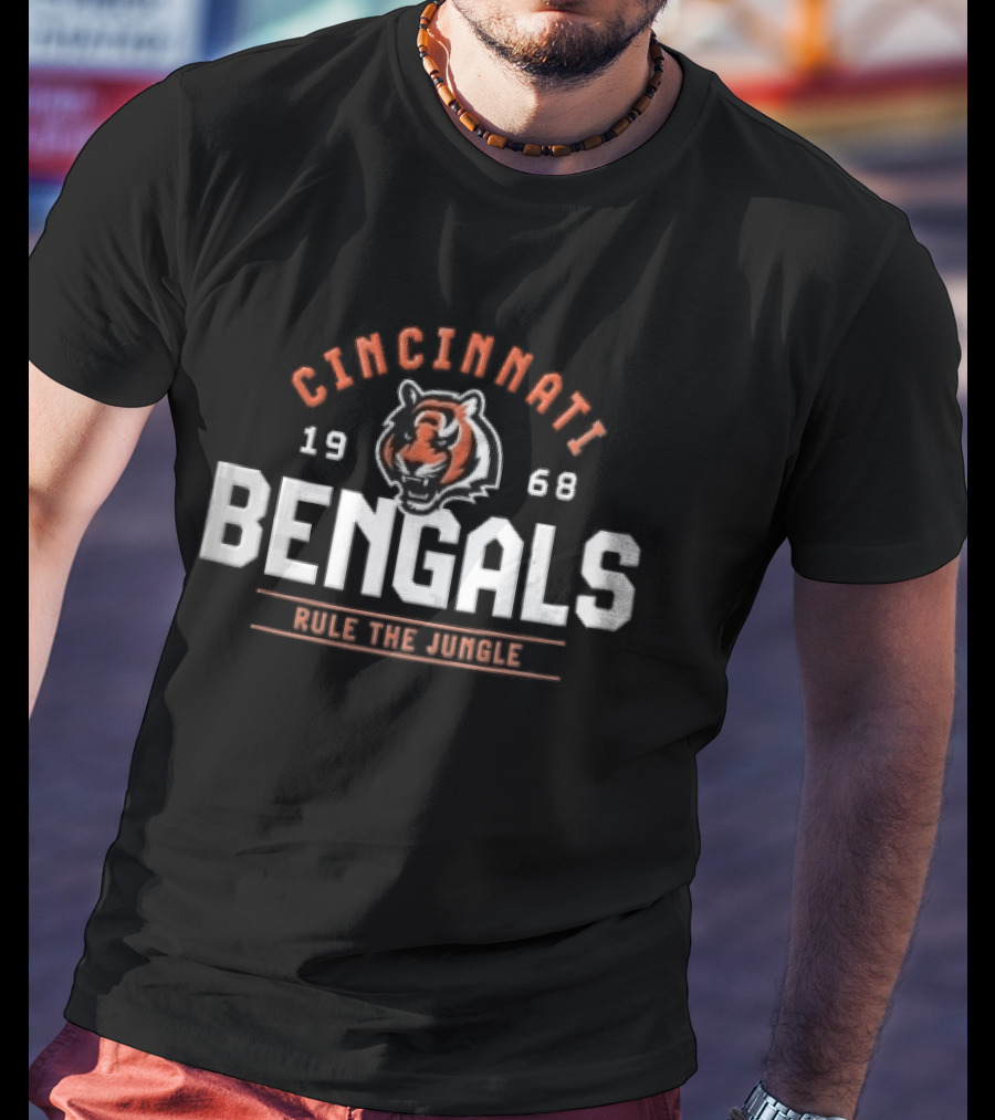 Cincinnati Bengals 1968 Rule The Jungle Tiger Head T-Shirt