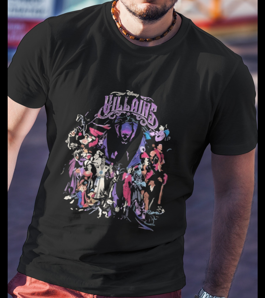Disney Villains Assemble Purple Iconic Characters T-Shirt