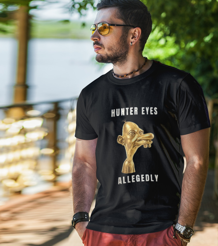 Hunter Eyes Allegedly 3D Golden Manny Caricature Head T-Shirt