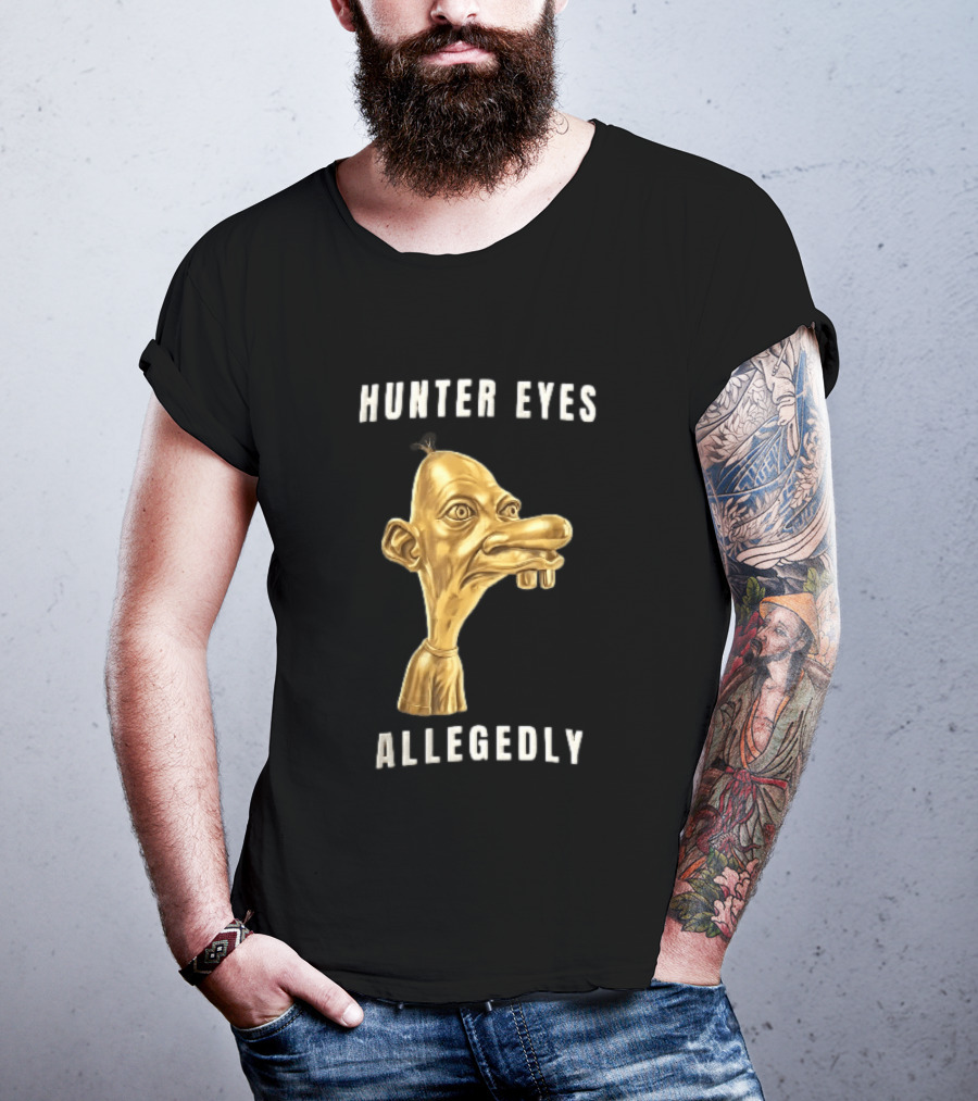Hunter Eyes Allegedly 3D Golden Manny Caricature Head T-Shirt