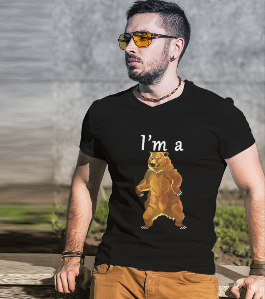 I'm A Standing Brown Grizzly Bear With Open Paws On Hind Legs T-Shirt