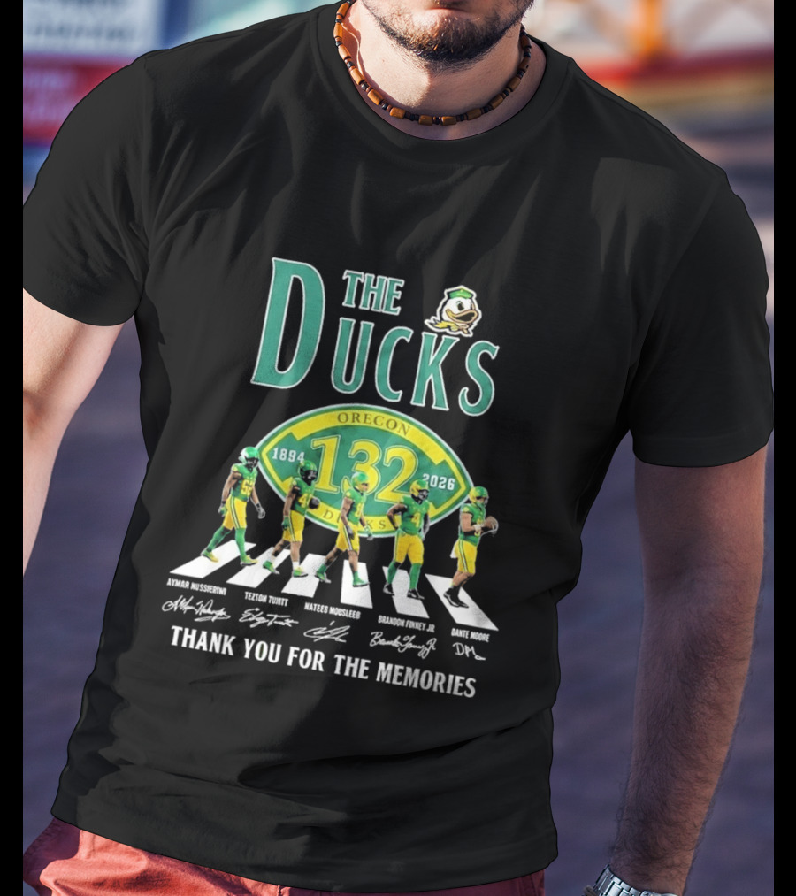 Oregon Ducks 132nd Anniversary 1894 2026 Abbey Road Thank You For The Memories T-Shirt