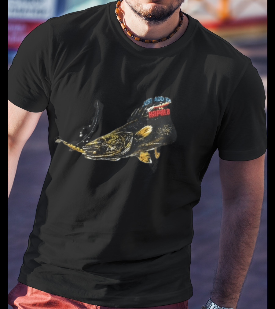Rapala Just Add Ice Walleye Fish Biting Yellow Lure Underwater T-Shirt