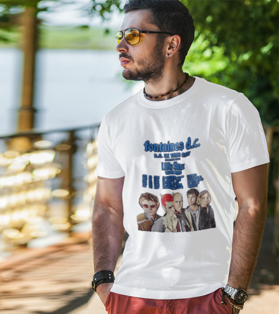 Fontaines D.C. UK Tour 2027 Summer Headline Tour Blue T-Shirt