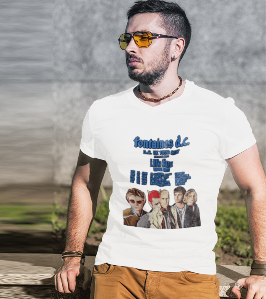 Fontaines D.C. UK Tour 2027 Summer Headline Tour Blue T-Shirt