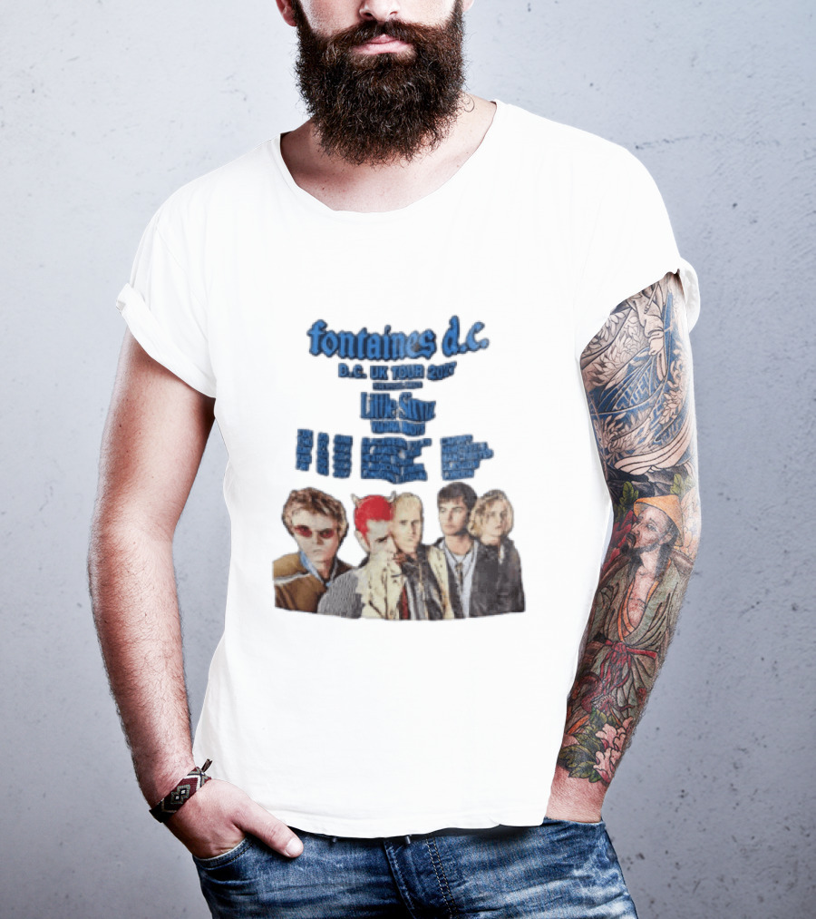 Fontaines D.C. UK Tour 2027 Summer Headline Tour Blue T-Shirt