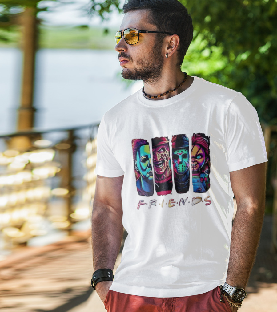 Friends Horror Michael Freddy Jason Chucky Multicolored T-Shirt