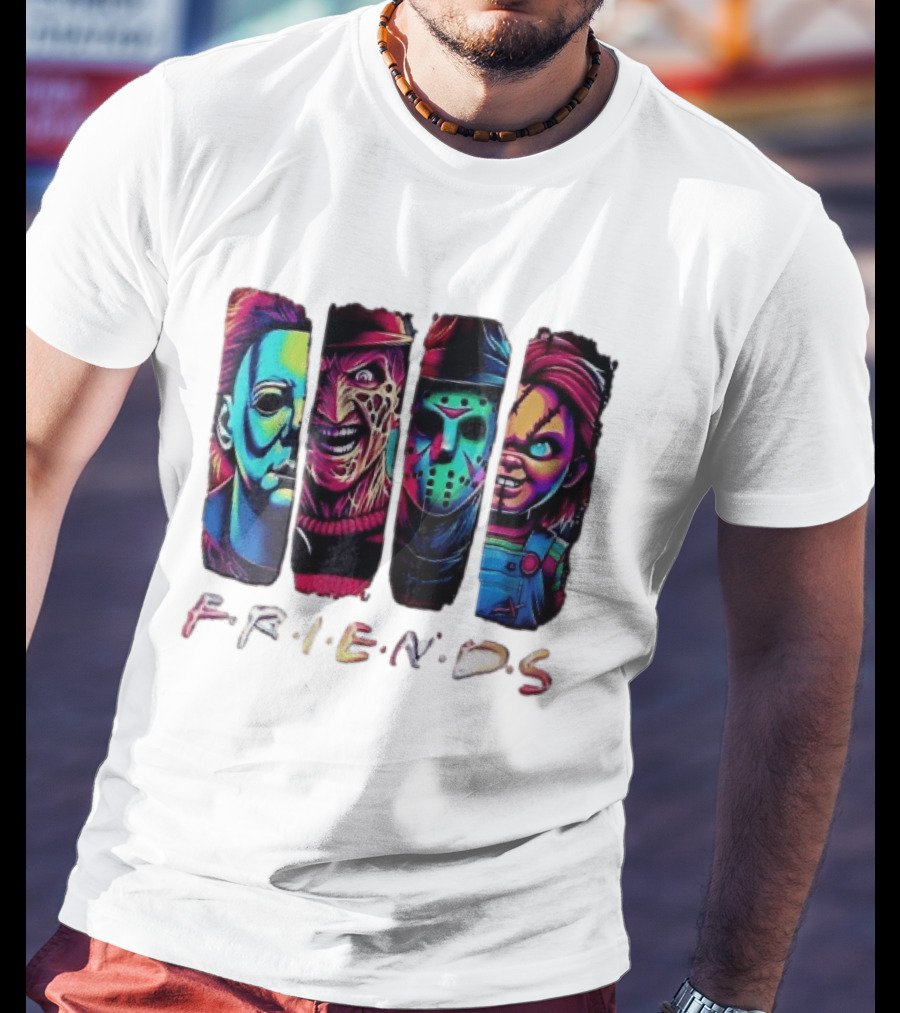 Friends Horror Michael Freddy Jason Chucky Multicolored T-Shirt