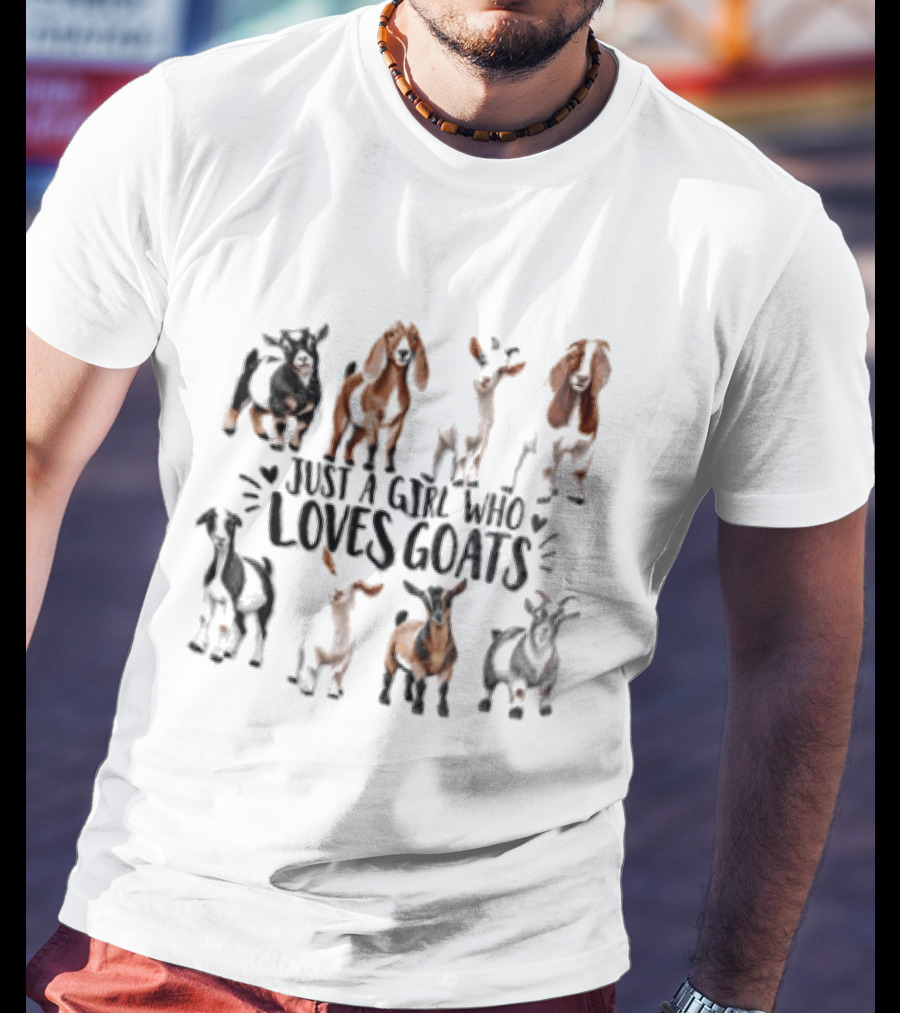 Just A Girl Who Loves Goats With Cute Goat Illustrations T-Shirt