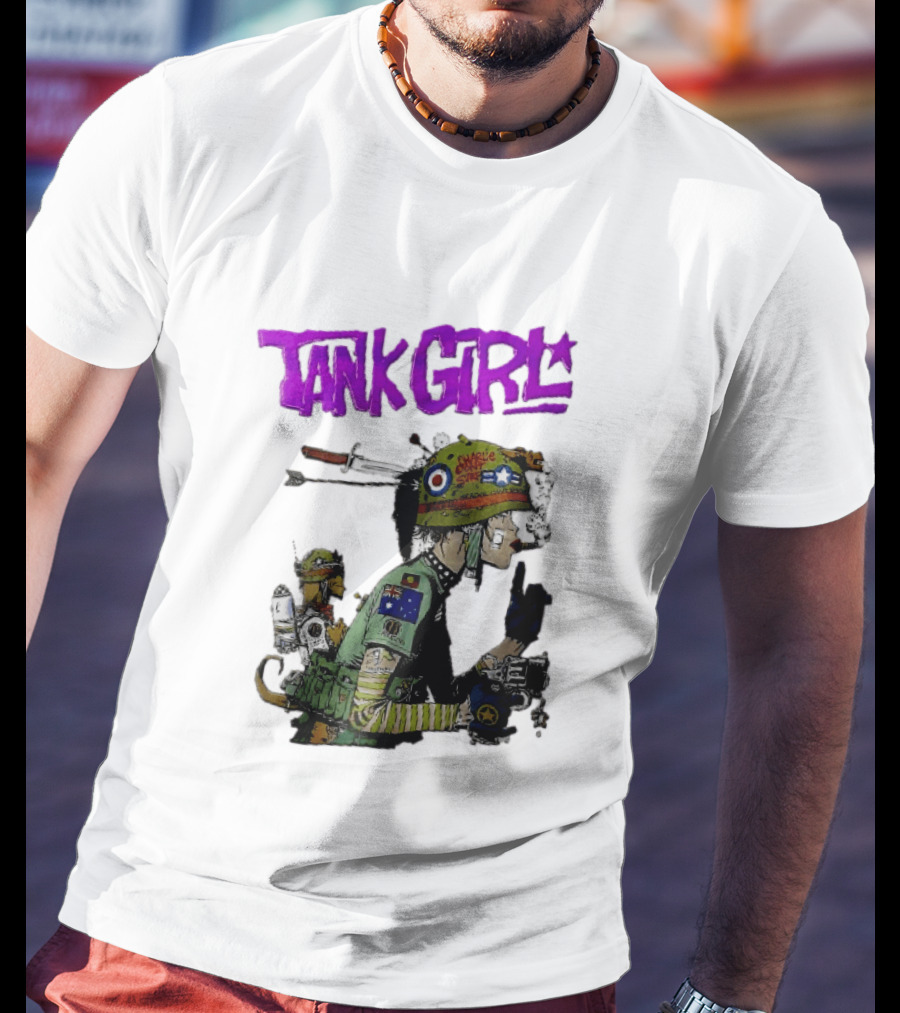 Tank Girl Charlie Dont Surf Punk Woman Helmet Gun Cigar Cartoon T-Shirt