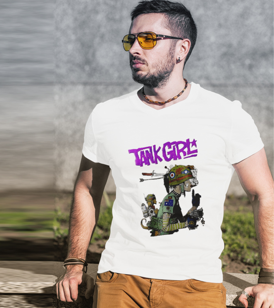 Tank Girl Charlie Dont Surf Punk Woman Helmet Gun Cigar Cartoon T-Shirt