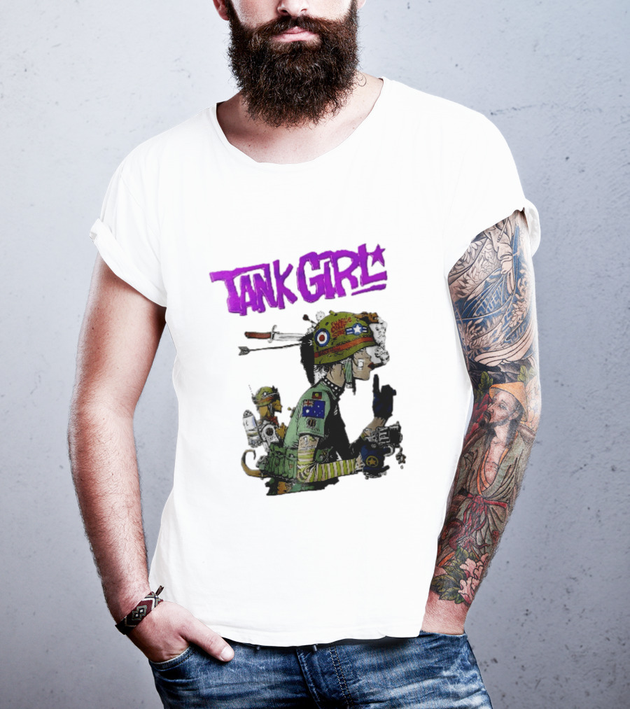 Tank Girl Charlie Dont Surf Punk Woman Helmet Gun Cigar Cartoon T-Shirt