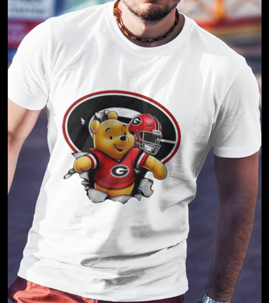 Winnie The Pooh Georgia Bulldogs Football Fan Gear T-Shirt