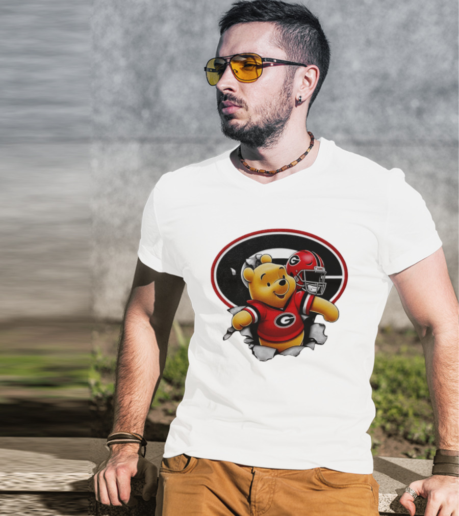 Winnie The Pooh Georgia Bulldogs Football Fan Gear T-Shirt