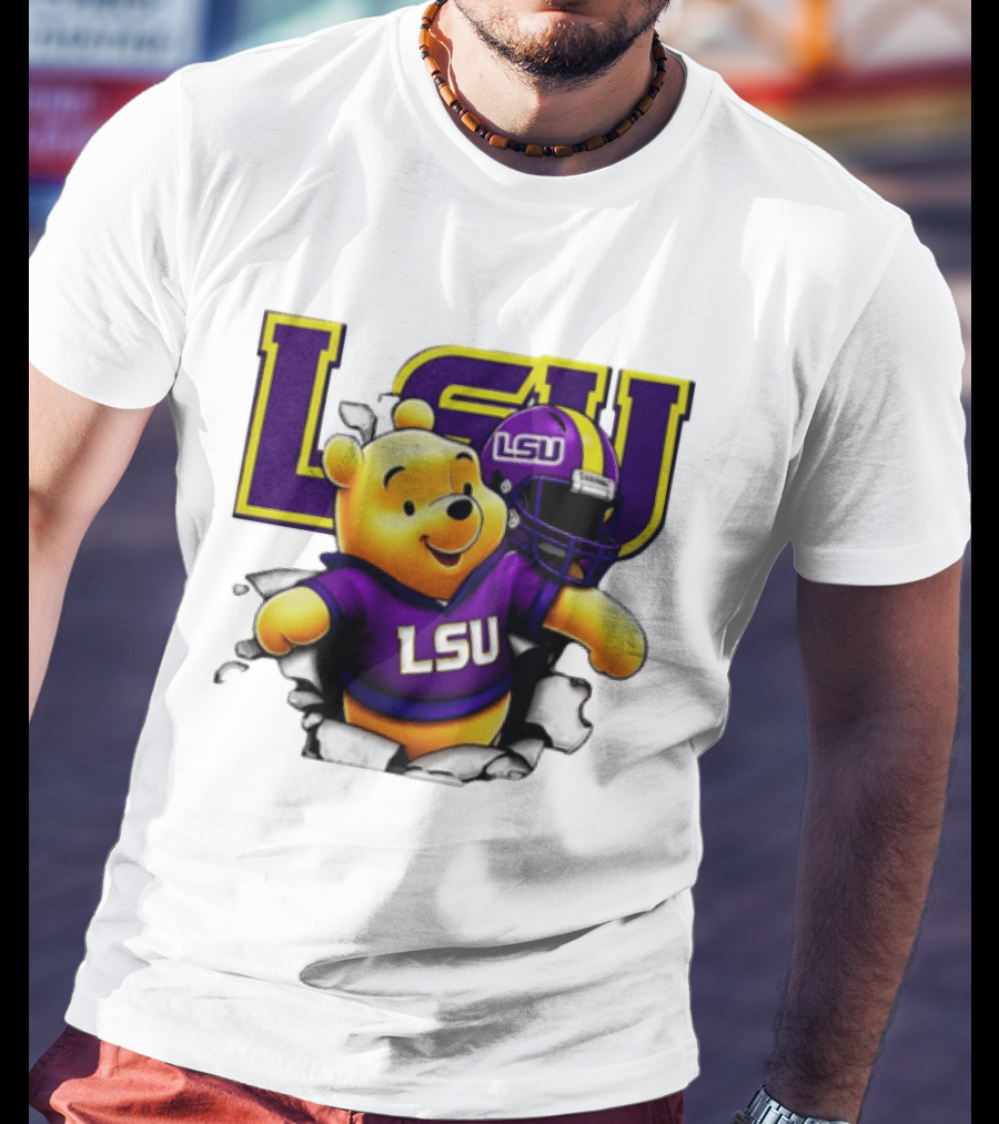 LSU Tigers Winnie The Pooh Football Team T-Shirt