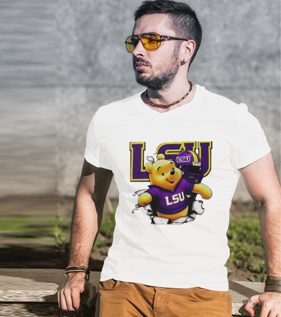LSU Tigers Winnie The Pooh Football Team T-Shirt