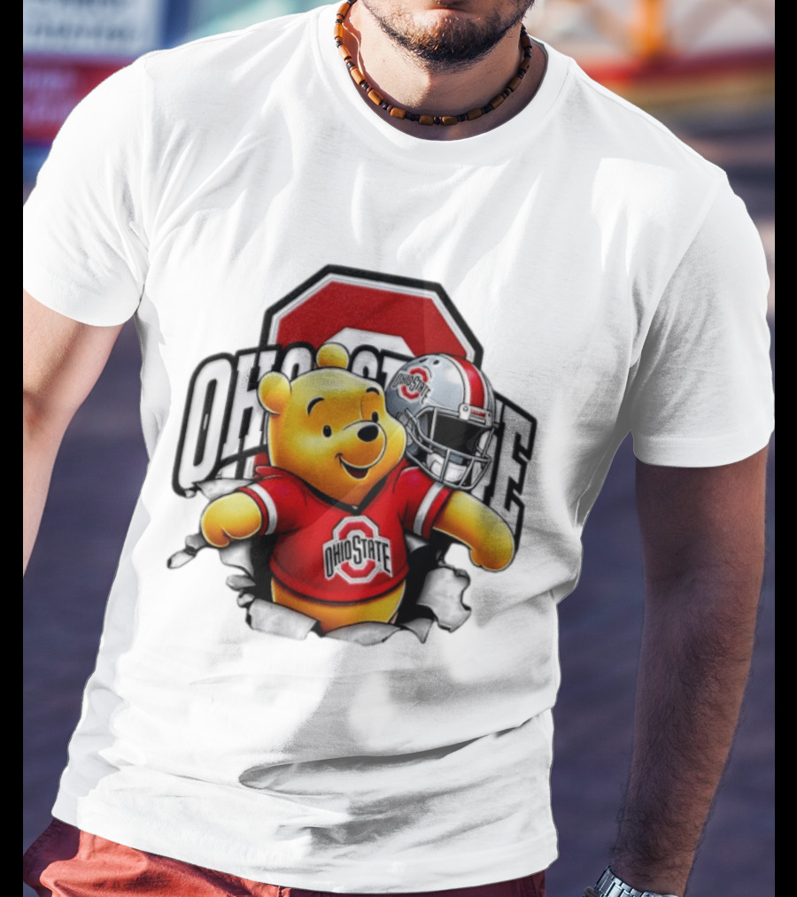 Winnie The Pooh Ohio State Buckeyes Football Team Helmets Series T-Shirt