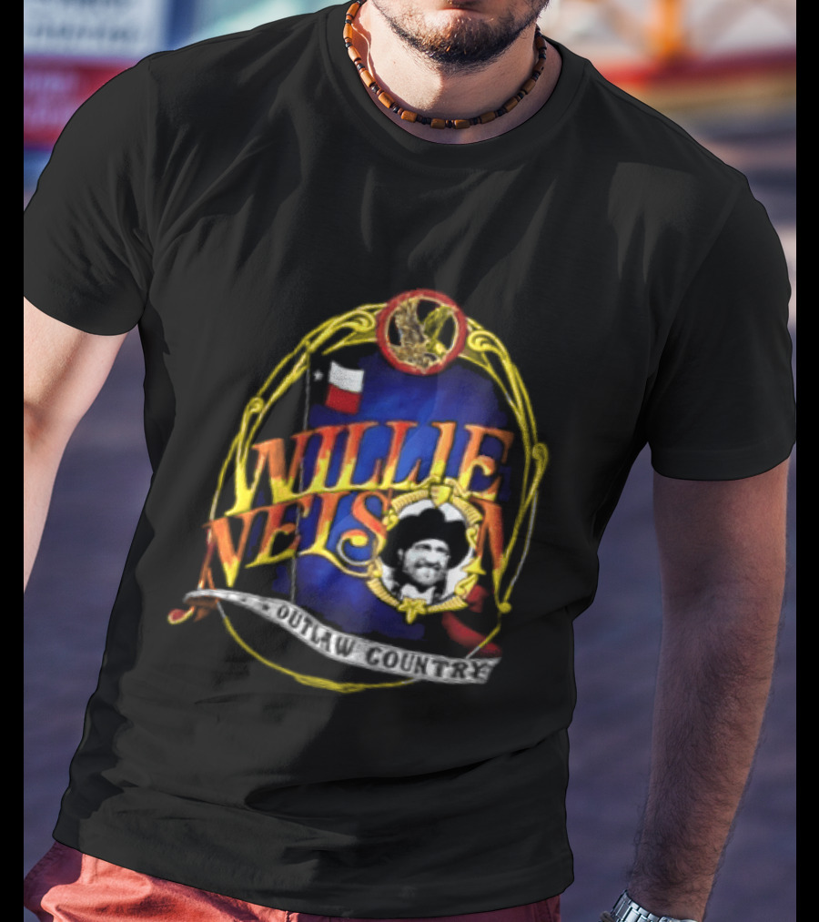 Willie Nelson Outlaw Texas Flag Eagle Country T-Shirt