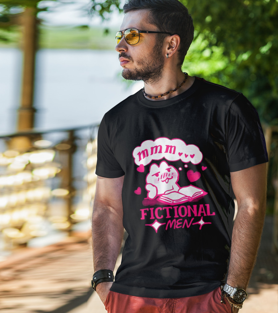 Fictional Men Mmm Hearts Cute Cartoon Reading T-Shirt