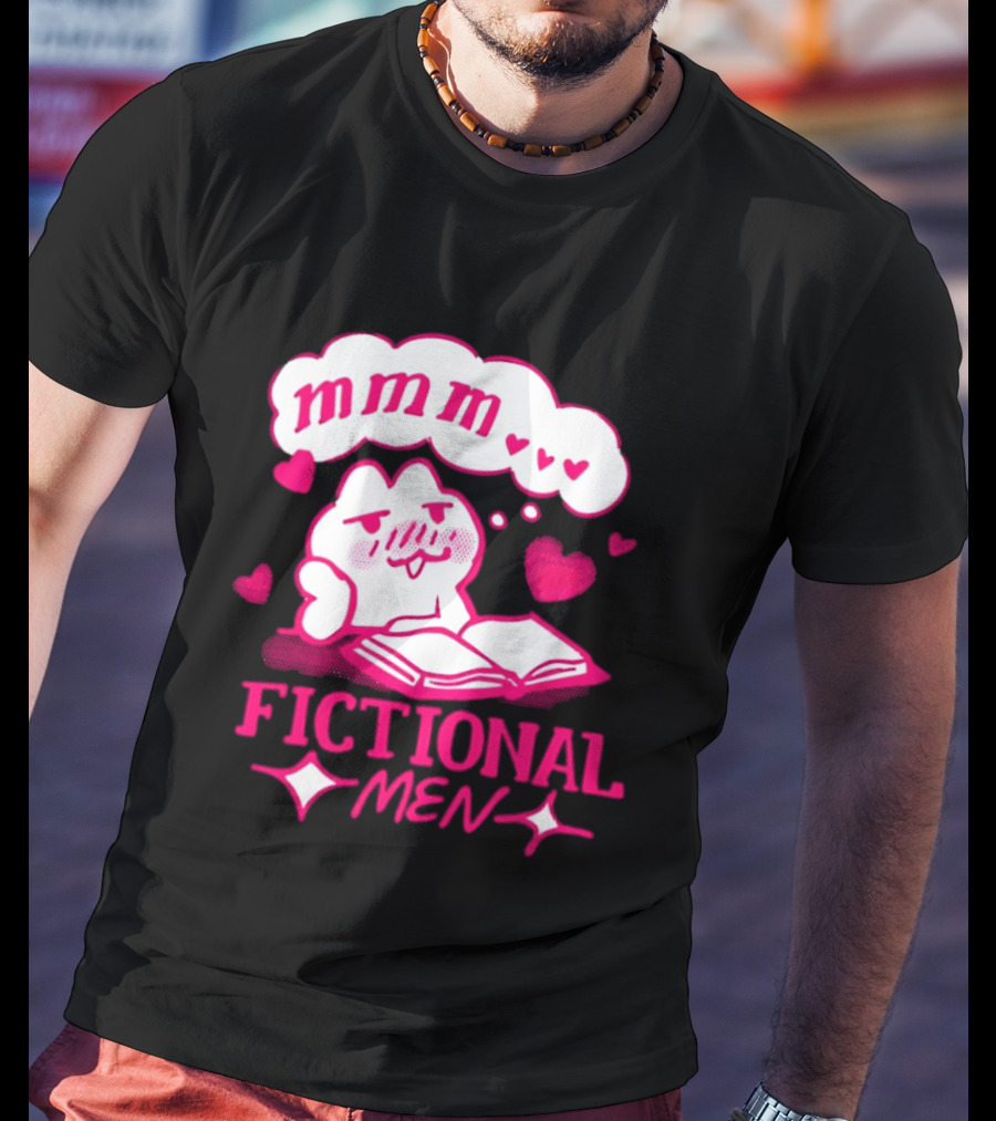 Fictional Men Mmm Hearts Cute Cartoon Reading T-Shirt