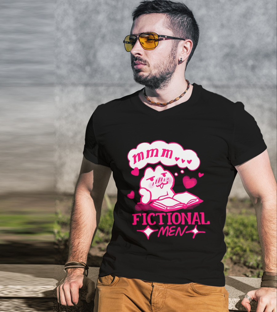Fictional Men Mmm Hearts Cute Cartoon Reading T-Shirt