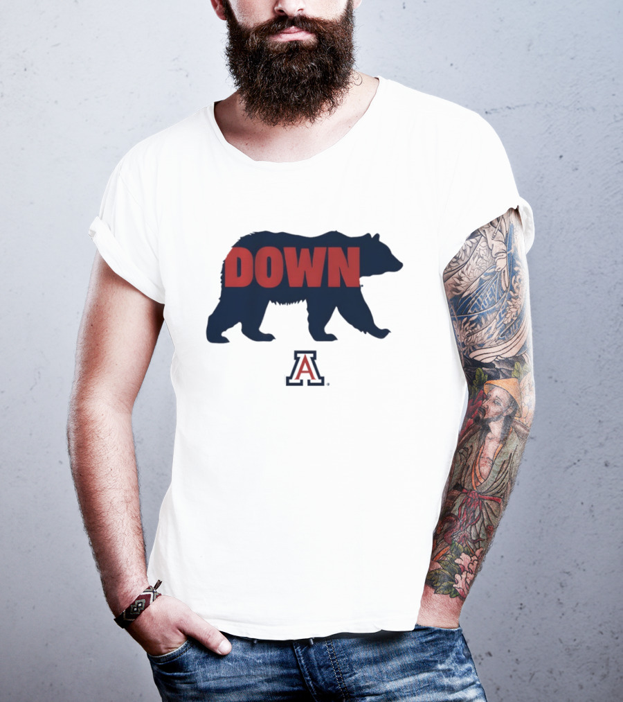 Arizona Wildcats Bear Down 2026 NCAA Men's Basketball Bear Silhouette A T-Shirt