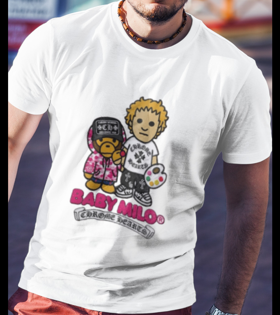 Baby Milo Chrome Hearts Collaboration Graphic Characters T-Shirt