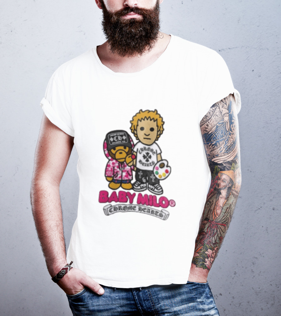 Baby Milo Chrome Hearts Collaboration Graphic Characters T-Shirt