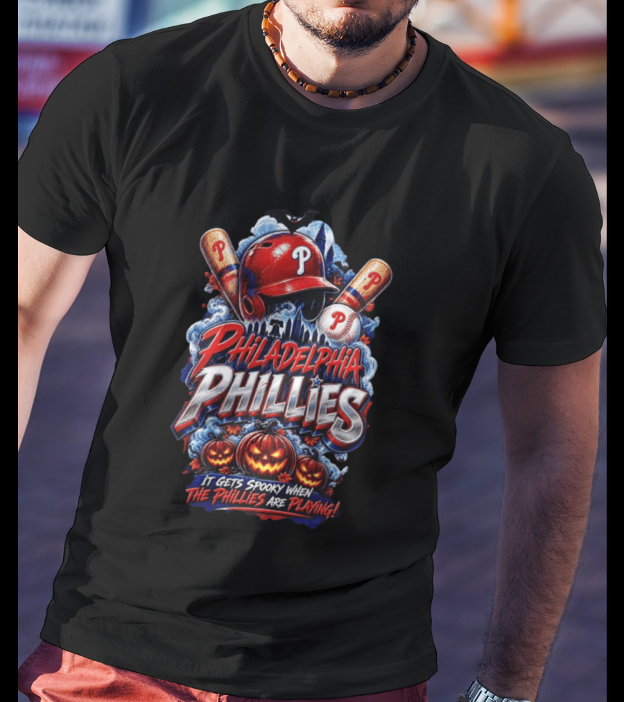 Philadelphia Phillies MLB Spooky Halloween Baseball T-Shirt