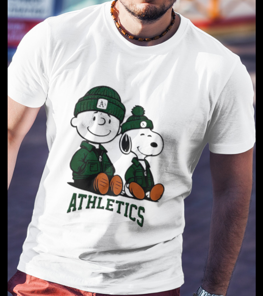 Charlie Brown Snoopy Athletics 2026 MLB Football T-Shirt