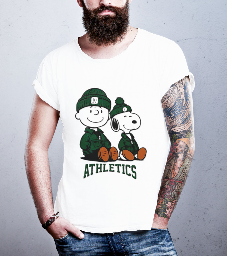 Charlie Brown Snoopy Athletics 2026 MLB Football T-Shirt