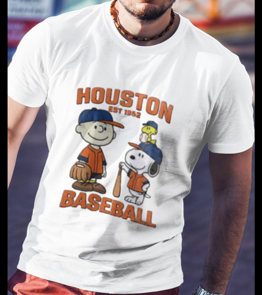 Charlie Brown Snoopy Houston Baseball Est 1962 T-Shirt