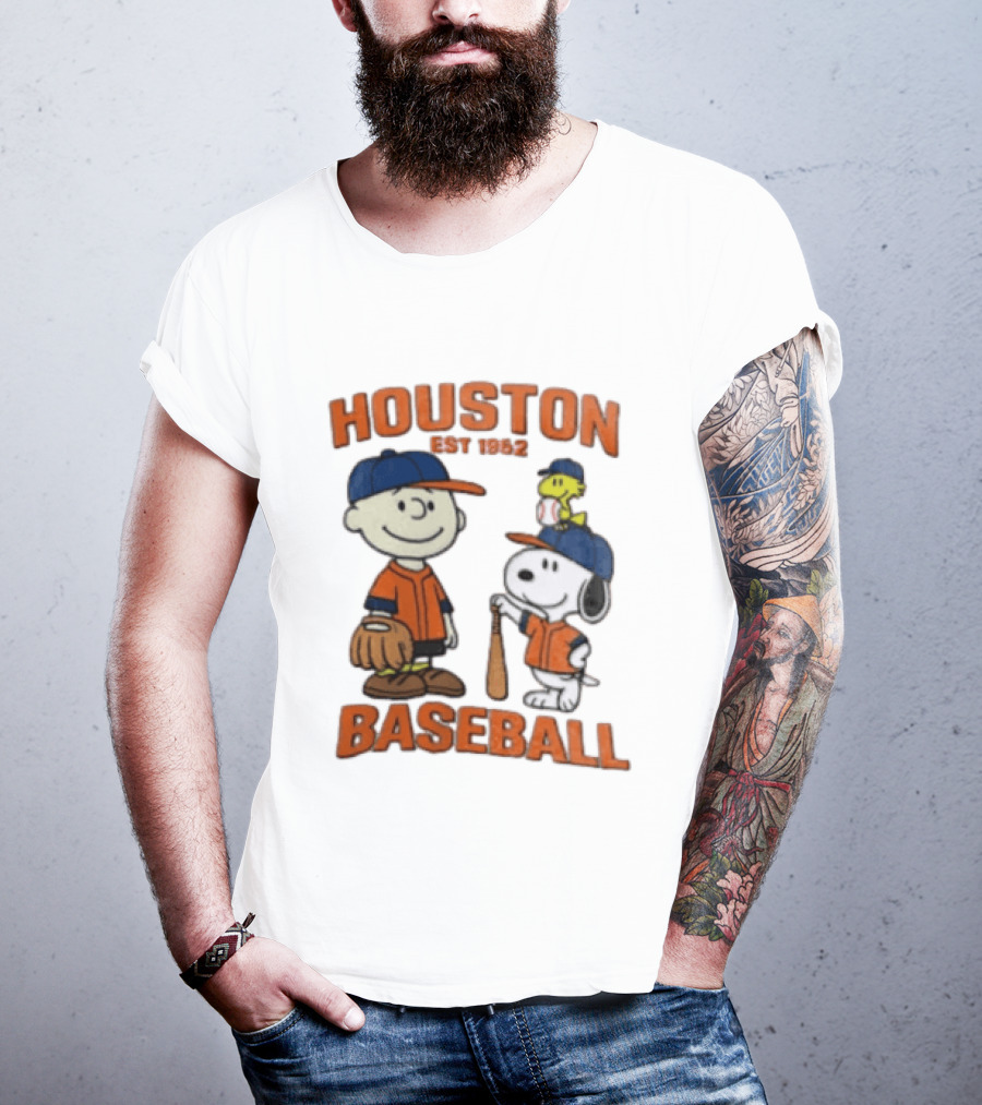 Charlie Brown Snoopy Houston Baseball Est 1962 T-Shirt
