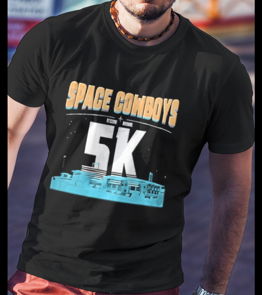 Space Cowboys 5k Cyan Ballpark Cityscape Night Stars T-Shirt