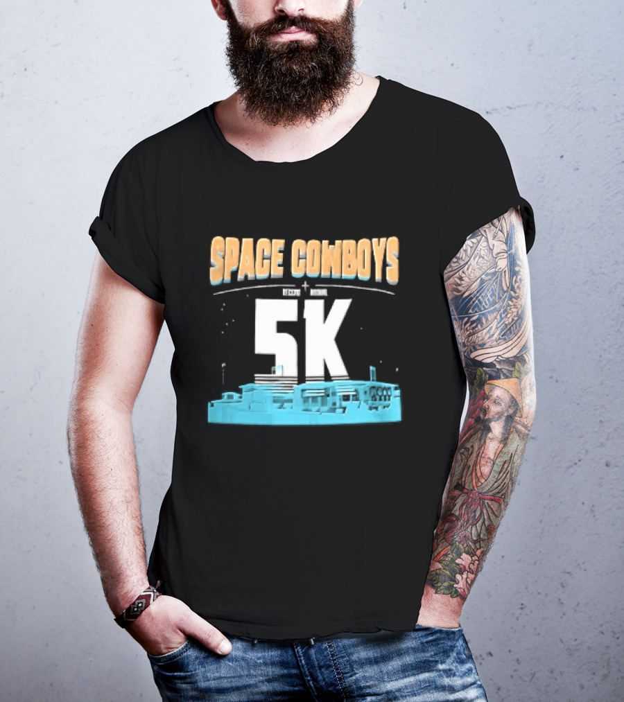 Space Cowboys 5k Cyan Ballpark Cityscape Night Stars T-Shirt