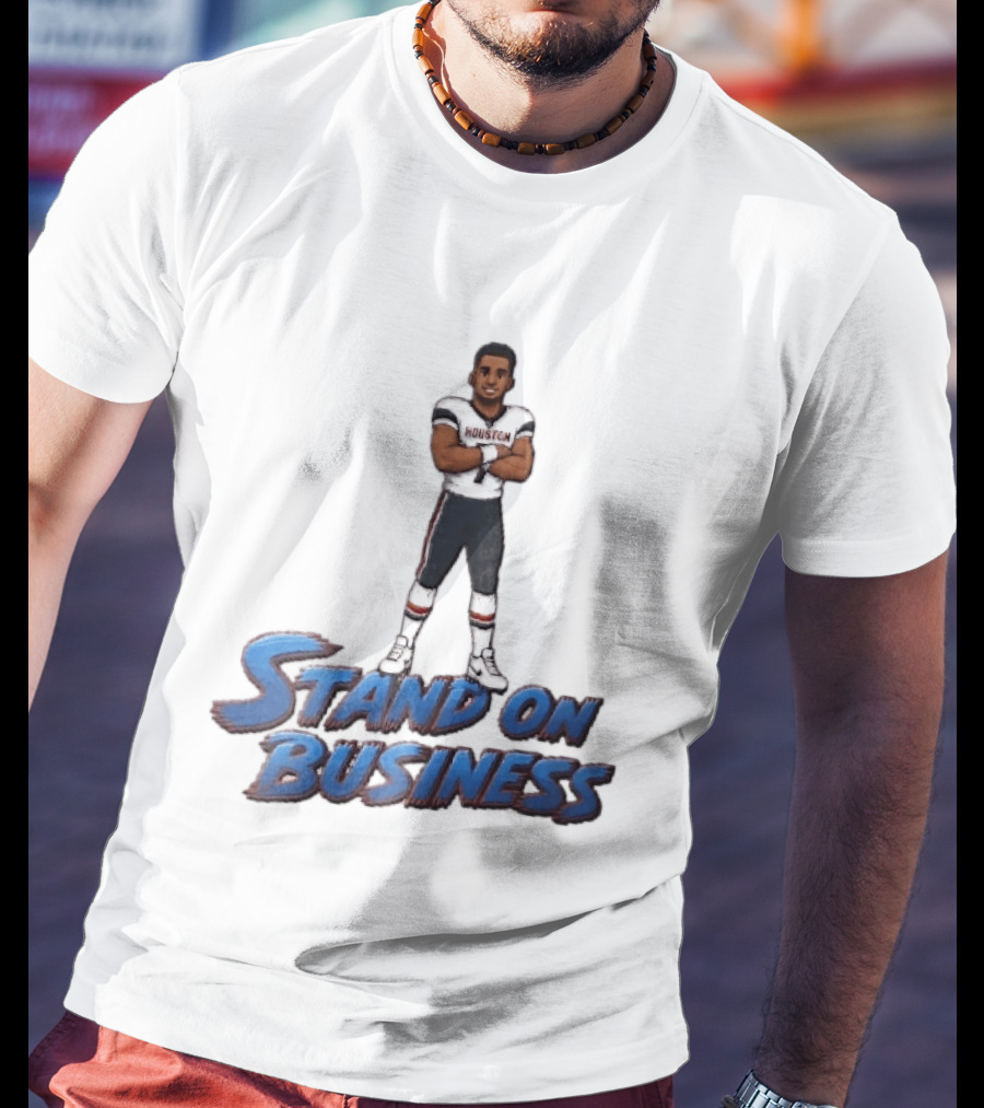 Houston Texans Stand On Business Football Player Number 7 Cartoon Caricature T-Shirt