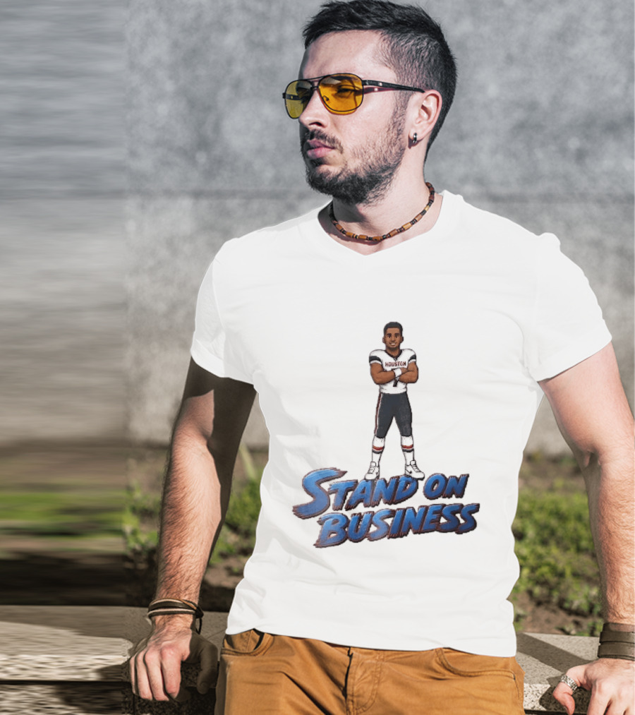 Houston Texans Stand On Business Football Player Number 7 Cartoon Caricature T-Shirt