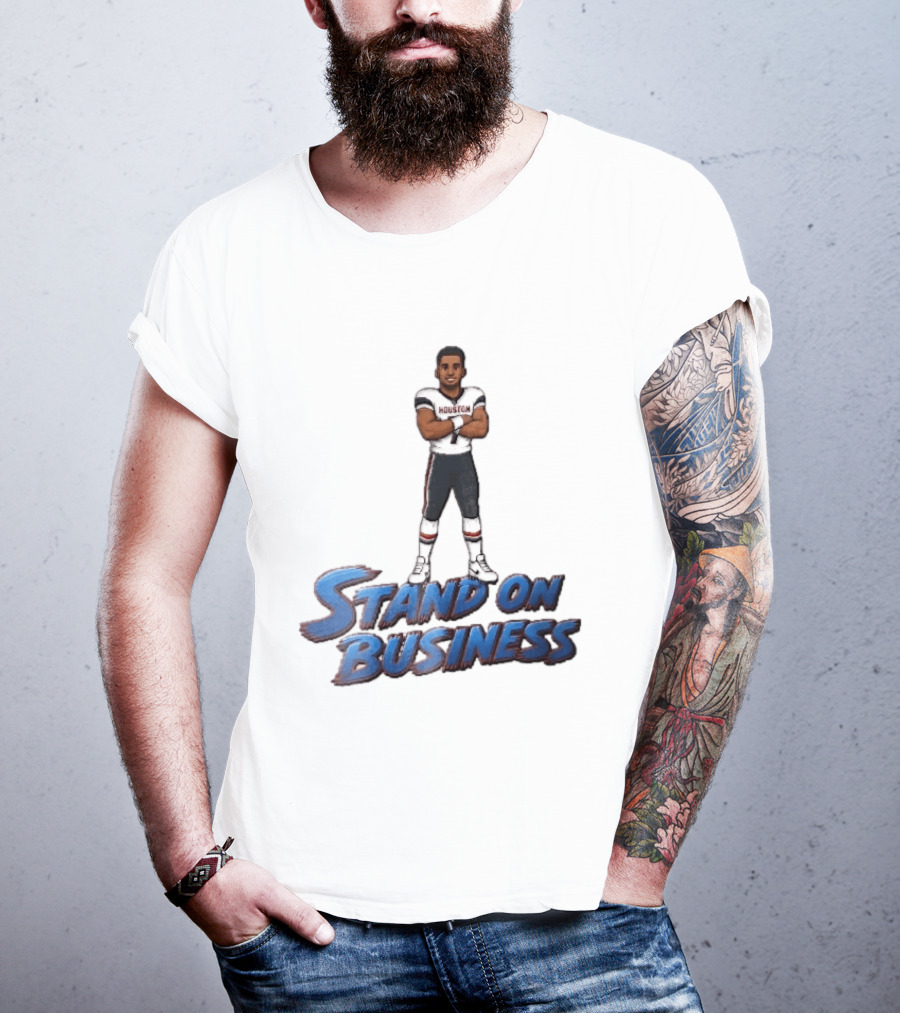 Houston Texans Stand On Business Football Player Number 7 Cartoon Caricature T-Shirt