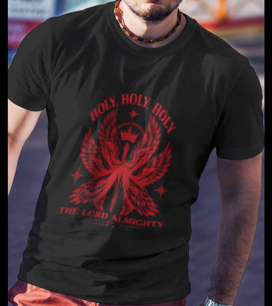 Holy Holy Holy The Lord Almighty Isaiah 6:2 3 Seraphim Angel Wings T-Shirt