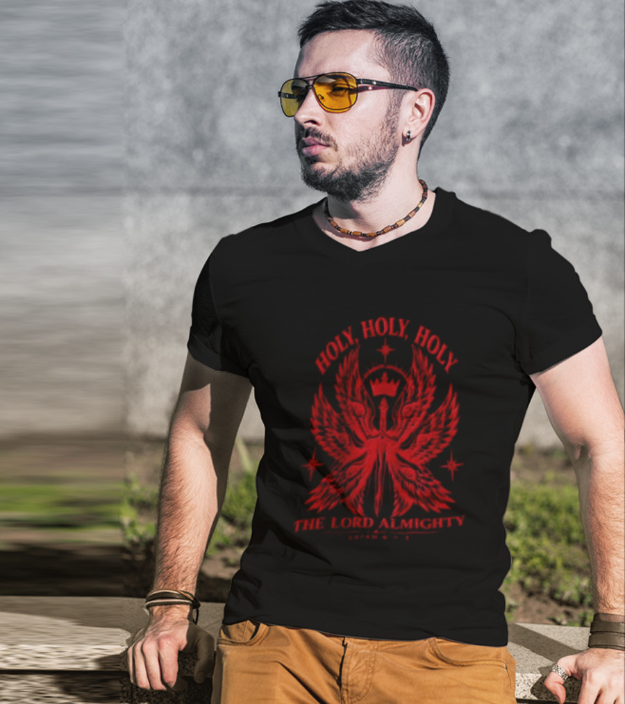 Holy Holy Holy The Lord Almighty Isaiah 6:2 3 Seraphim Angel Wings T-Shirt