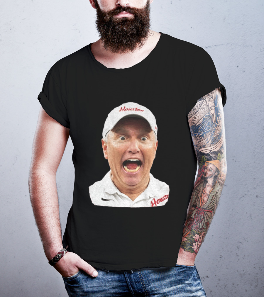Houston Coach Willie Fritz Screaming UH Cougars T-Shirt