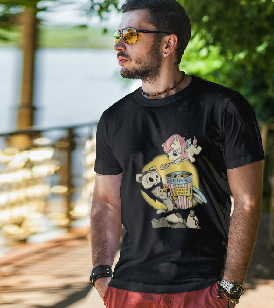 Cupcake Cult Cookie Dough Unicorn Skull Bear T-Shirt