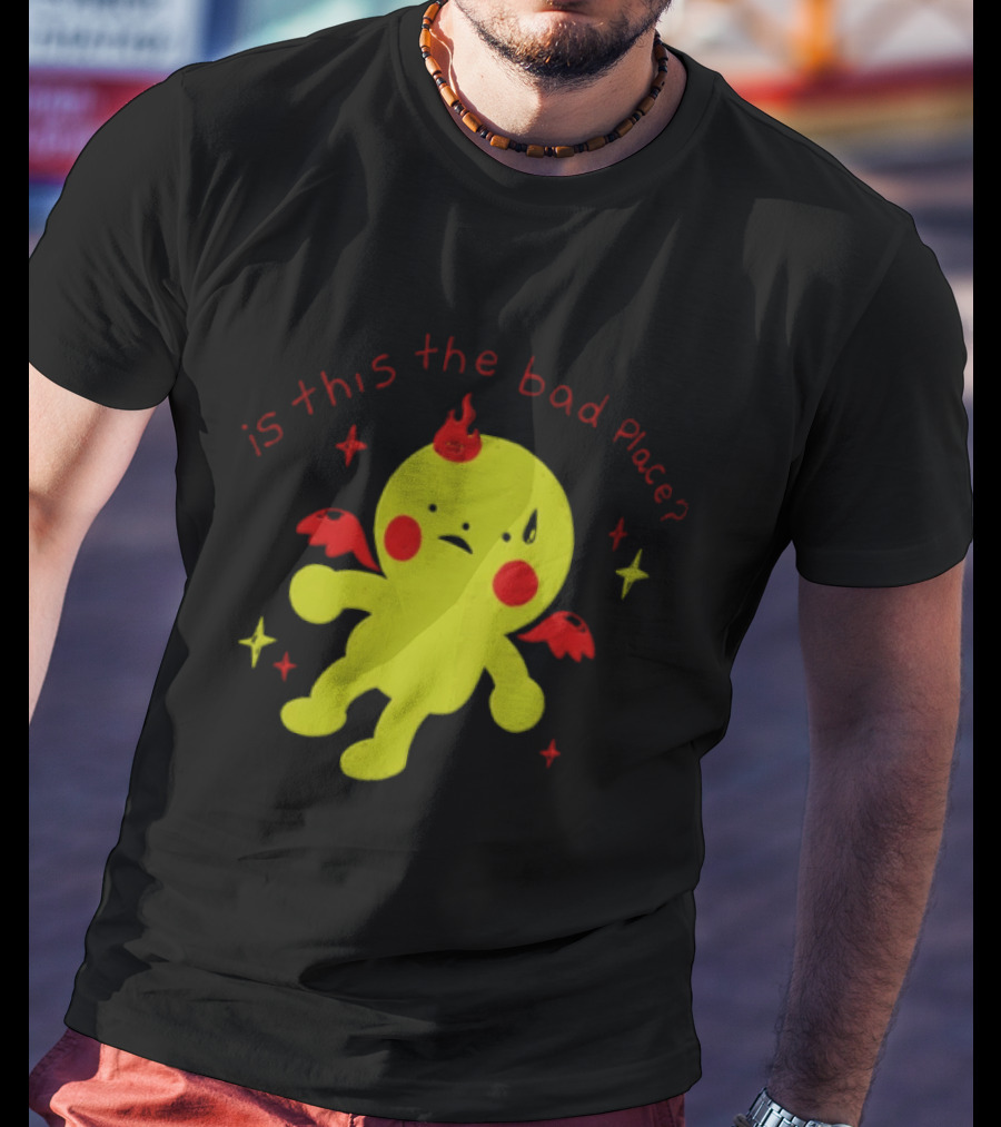 Is This The Bad Place Demon Creature Red Wings Yellow T-Shirt