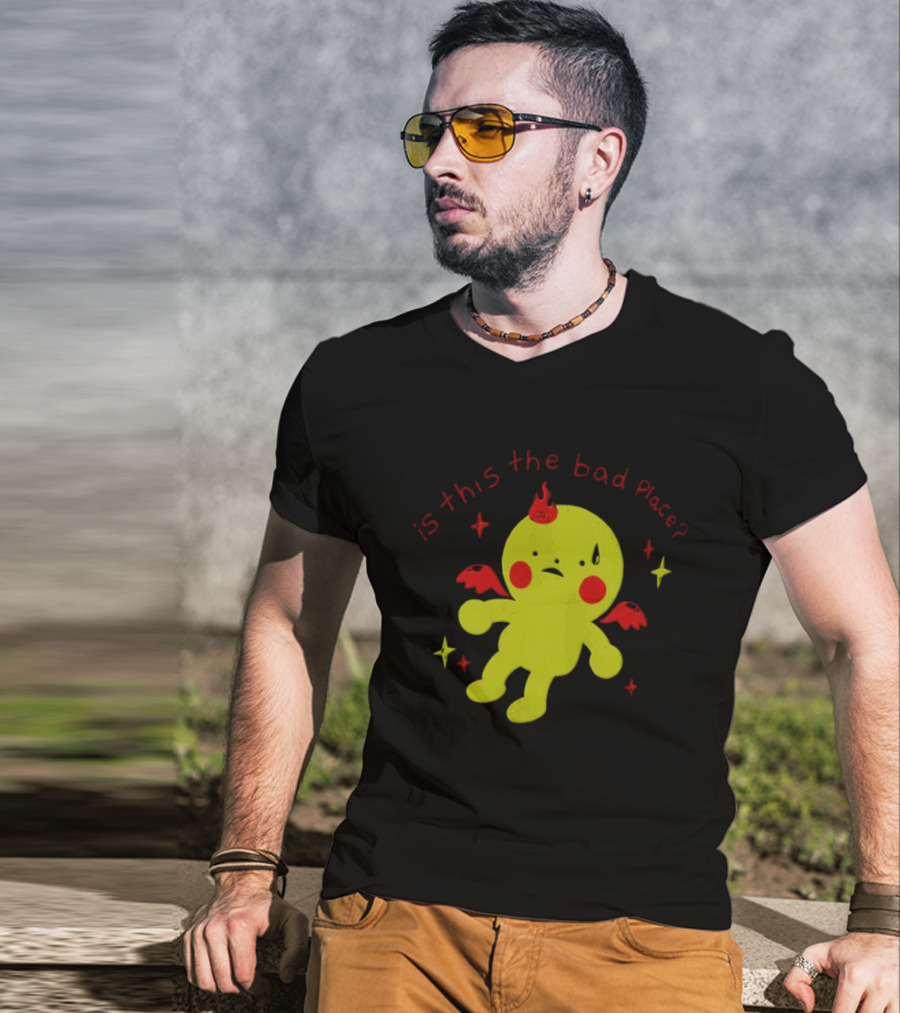 Is This The Bad Place Demon Creature Red Wings Yellow T-Shirt