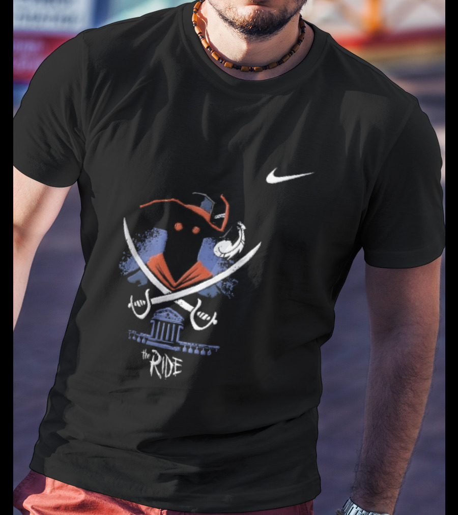 Nike Virginia Cavaliers The Ride Masked Silhouette Crossed Sabres Rotunda Building T-Shirt